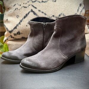 Renvy Charcoal Suede Ankle Booties
